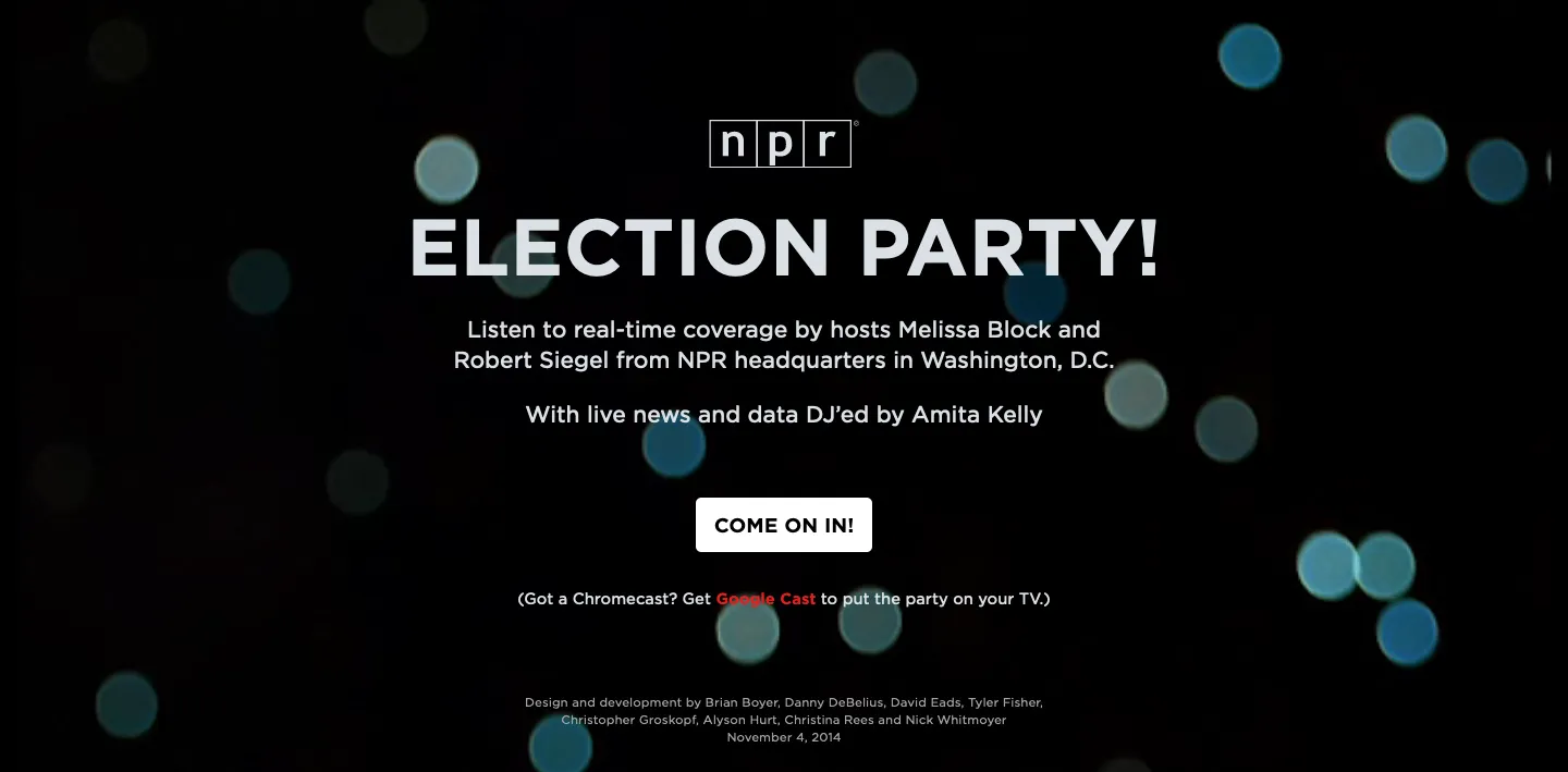 Election Party Landing Page